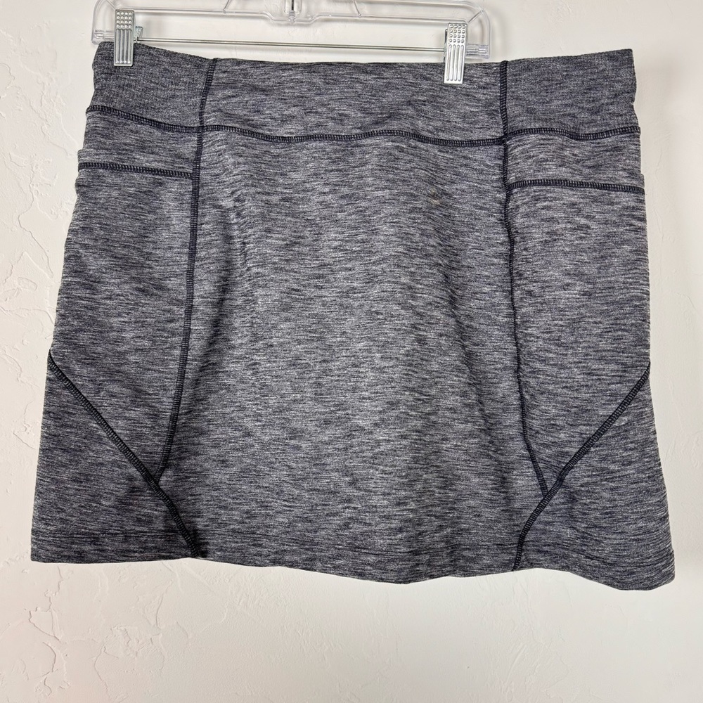 Athleta Skirt Skort Excursion Charcoal Heather Gray Black Lined Athletic Outdoor